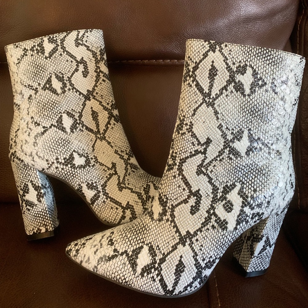 white snake skin boots